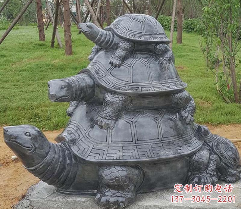 湖北精美耐看的海龟母子雕塑