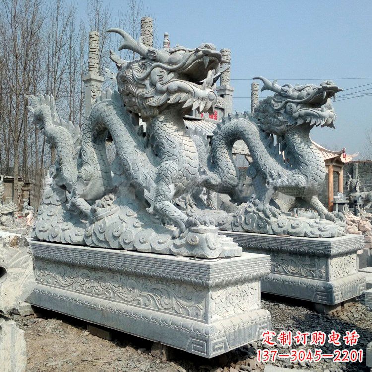 湖北传统工艺青石龙雕塑