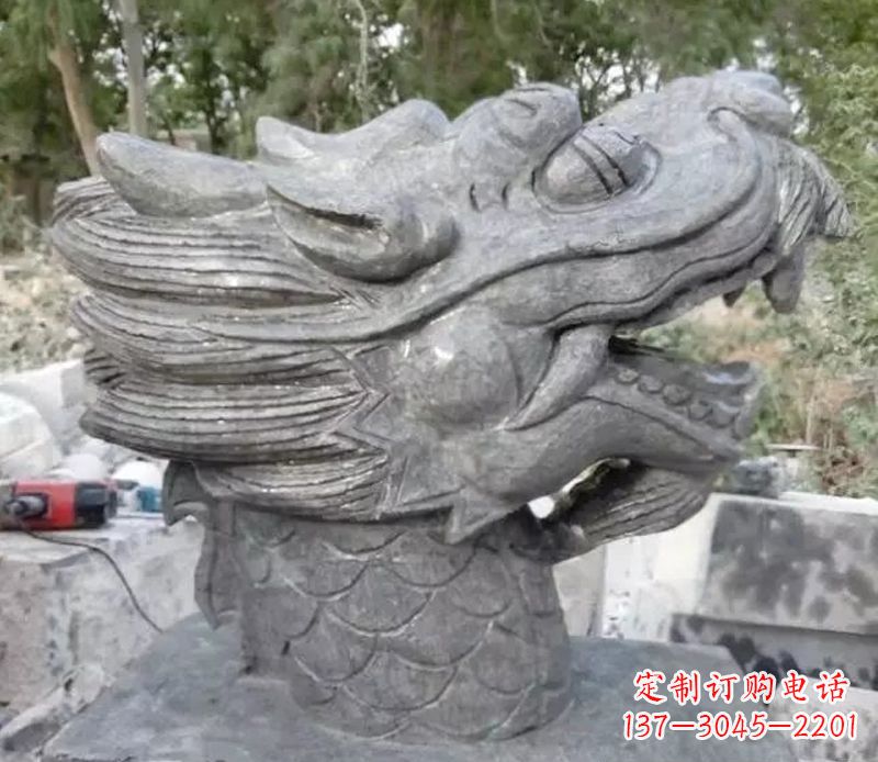 湖北青石龙头雕塑