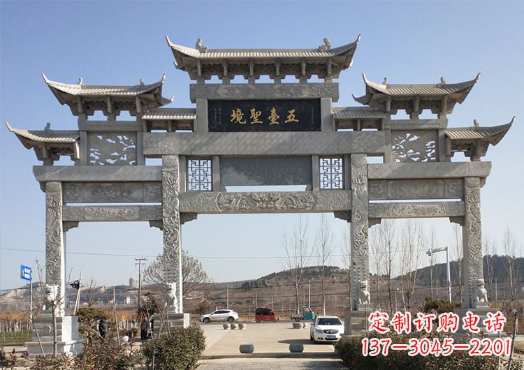 湖北青石牌坊雕刻