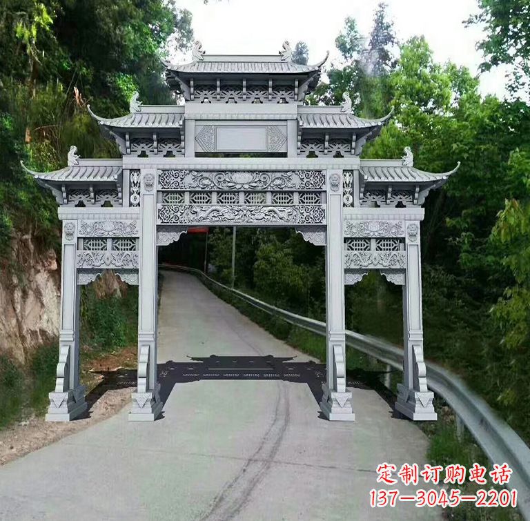 湖北青石牌坊雕塑