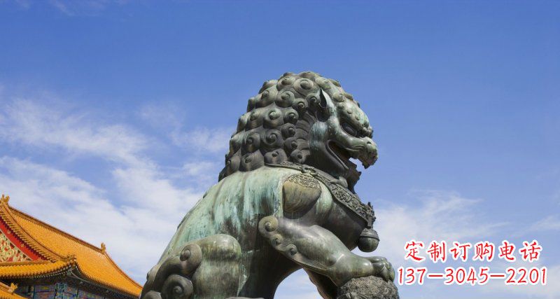 湖北青铜故宫狮铜狮子雕塑