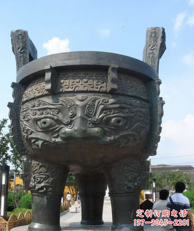 湖北正宗青铜香炉三足铜鼎雕塑