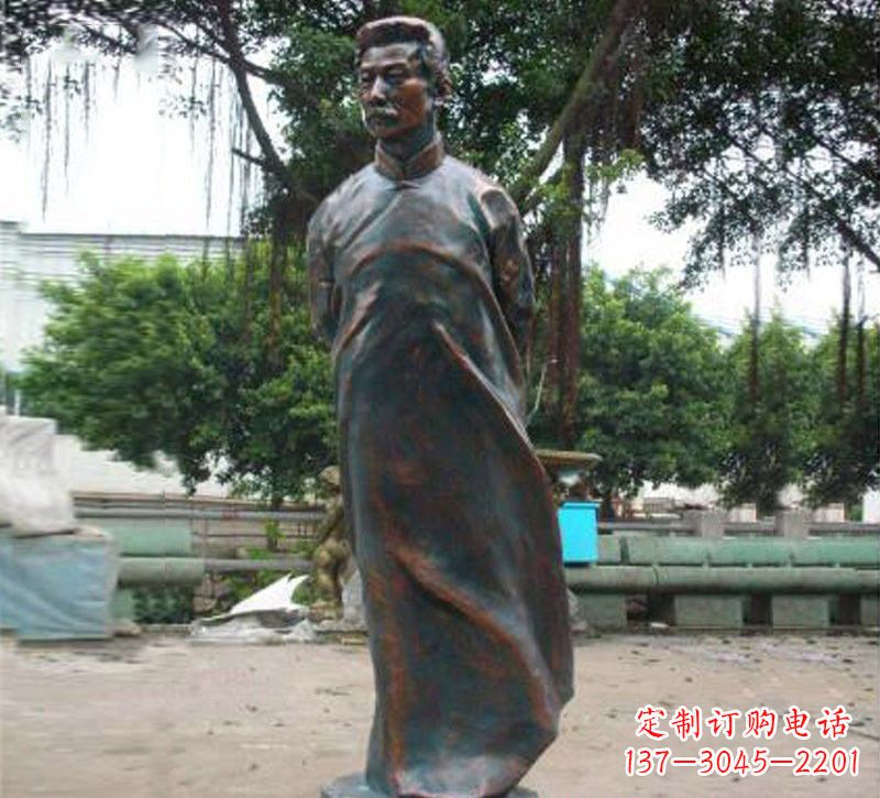 湖北青铜雕塑，精致鲁迅雕像