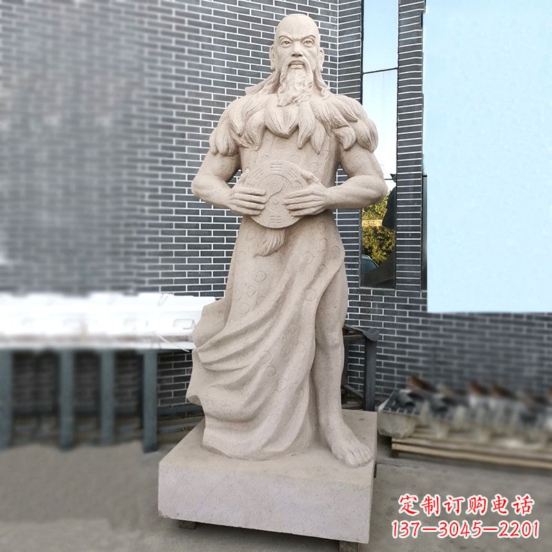 湖北手工雕刻伏羲石雕塑像