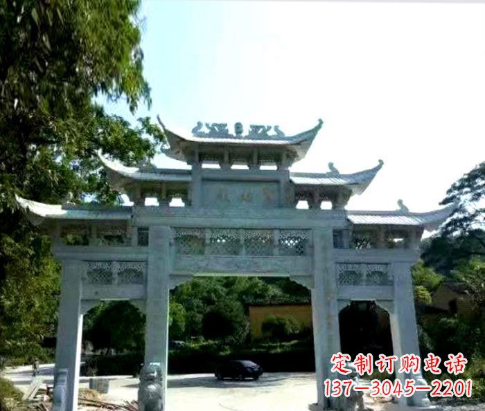 湖北艺术般的精美大理石牌坊雕塑,为您的家增添高雅气质
