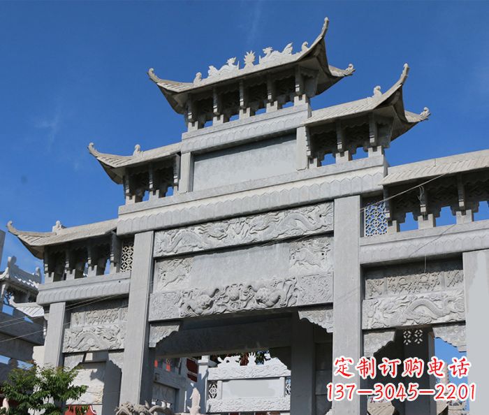 湖北定制牌坊石雕,纪念无价的美好记忆