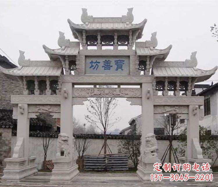 湖北领雕塑:精美石牌坊石雕艺术品