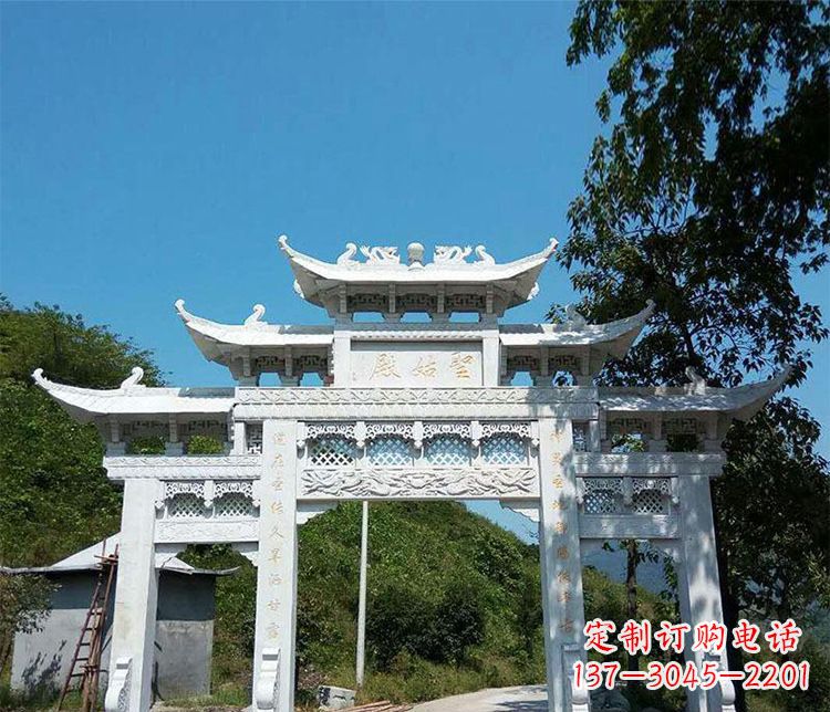 湖北三门五楼牌坊石雕 (2)