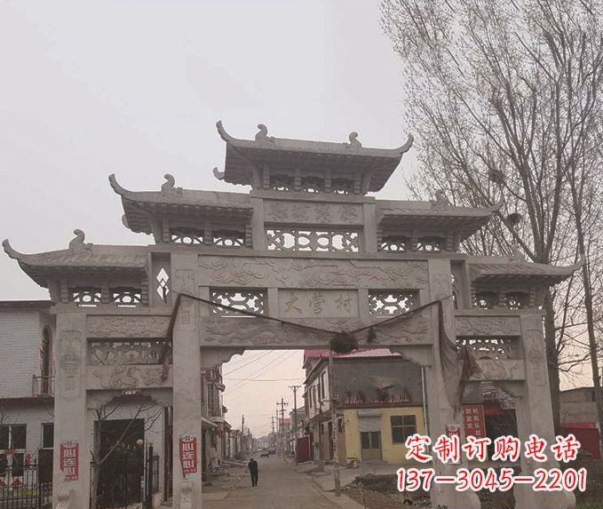 湖北三门五楼牌坊石雕 (3)