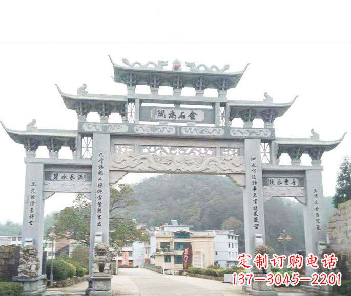 湖北三门五楼石牌坊石雕