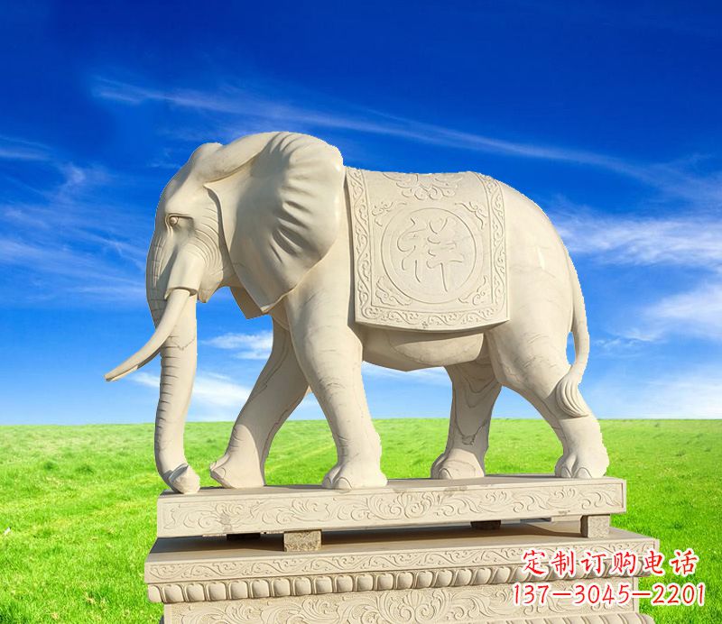 湖北上坟大象的石雕