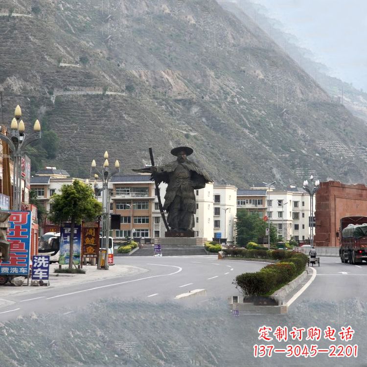 湖北上古名人著名君王大禹城市街道景观雕像