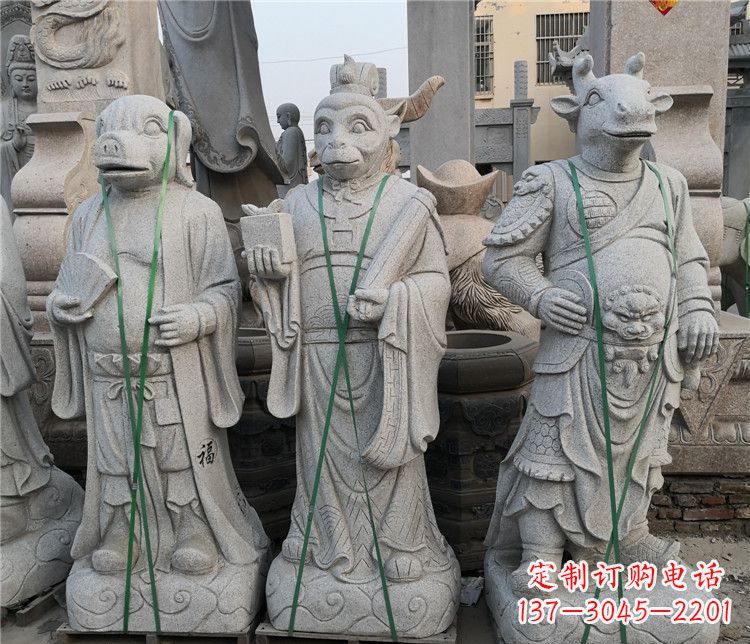 湖北十二生肖动物石雕,悦目明快!