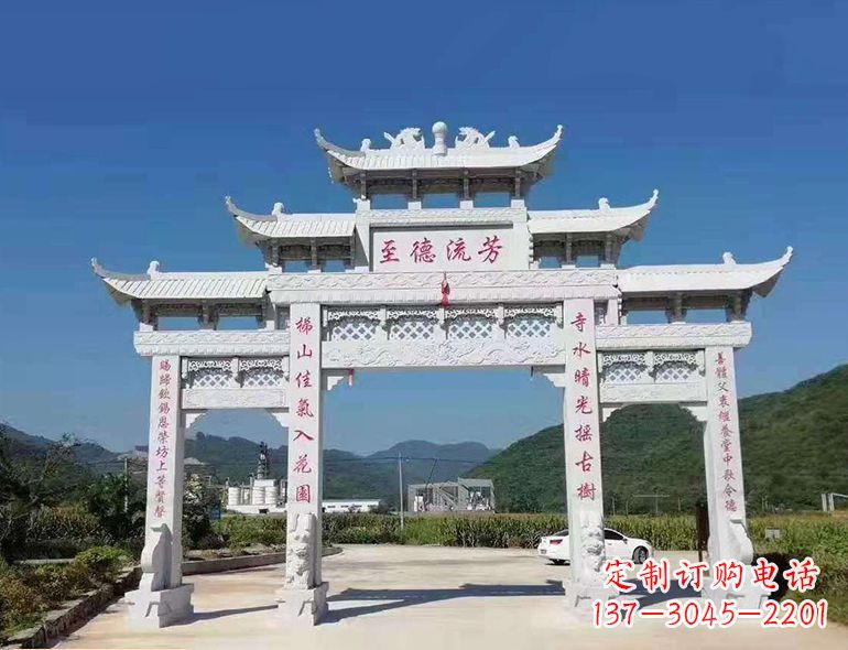 湖北匠心制作,精致牌坊雕塑