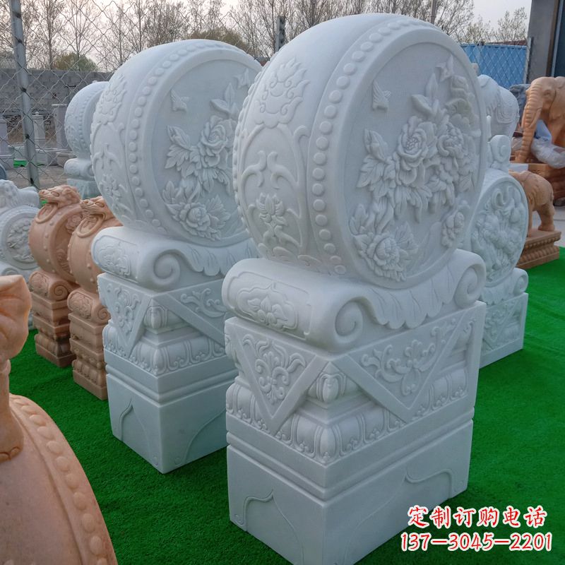 湖北石雕方柱门墩