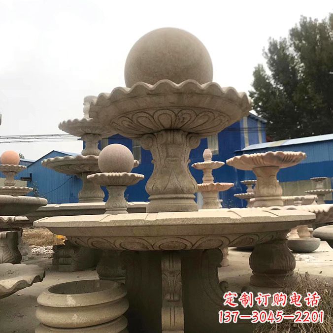湖北拥有祥和之美的玉石风水球雕塑