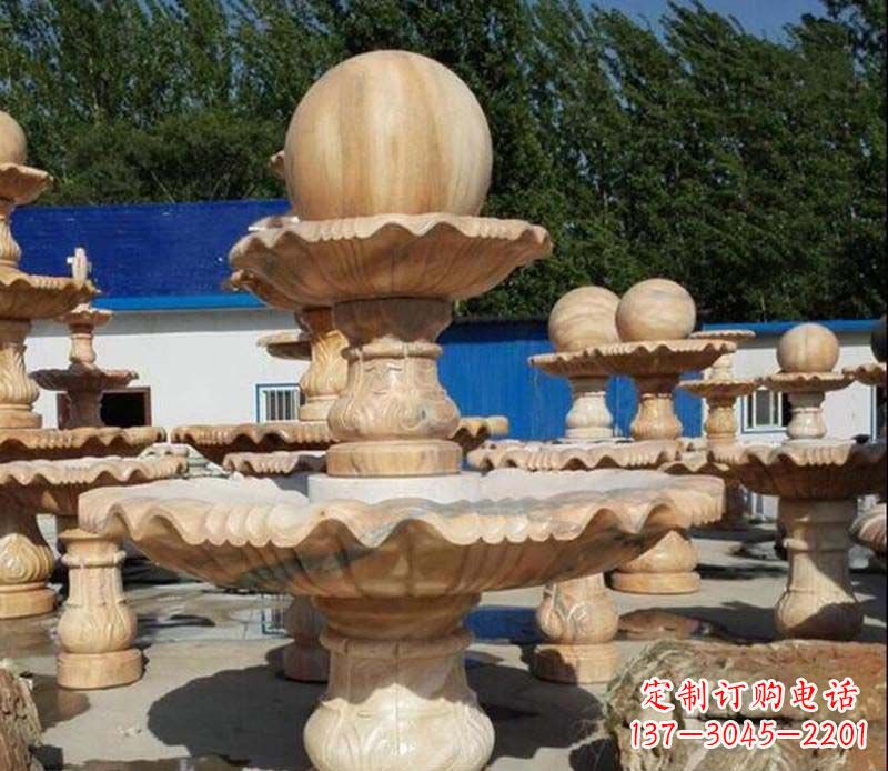 湖北中领雕塑:英伦风格的玉石风水球雕塑