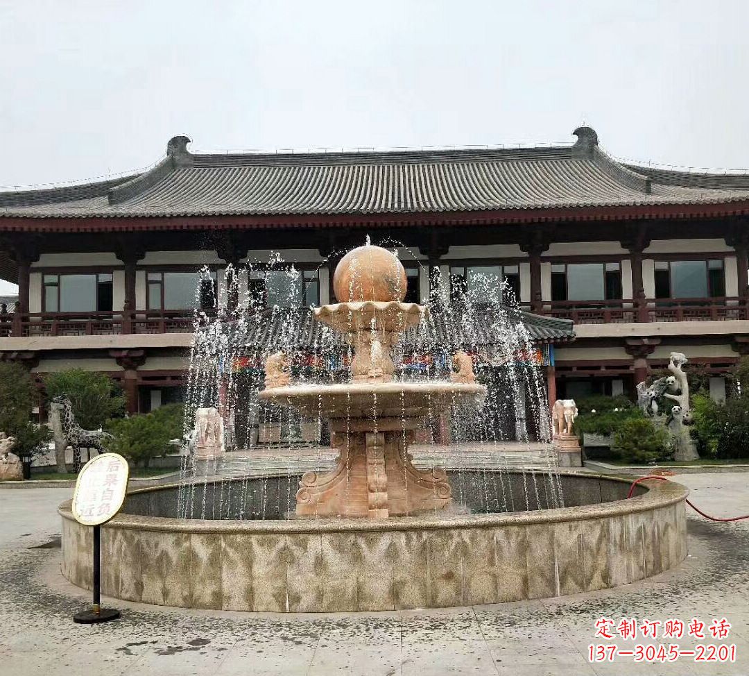 湖北中领雕塑手工定制风水球雕塑