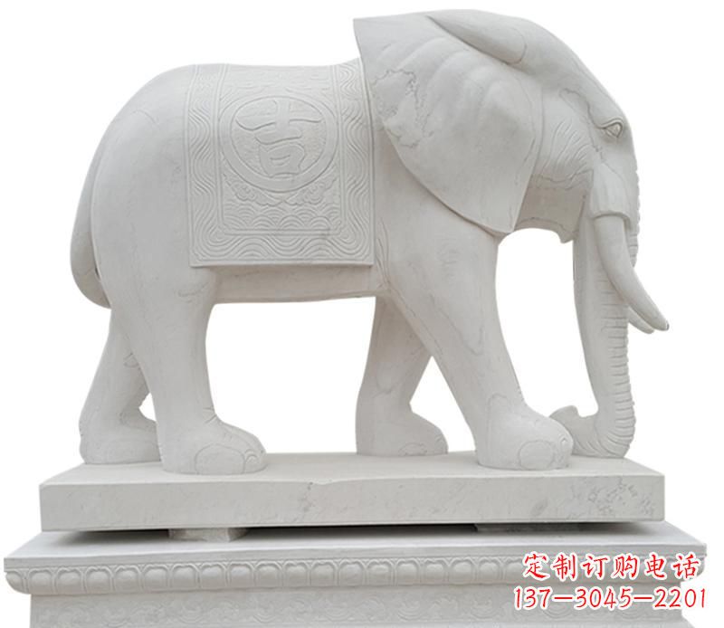 湖北石雕公园立式动物大象