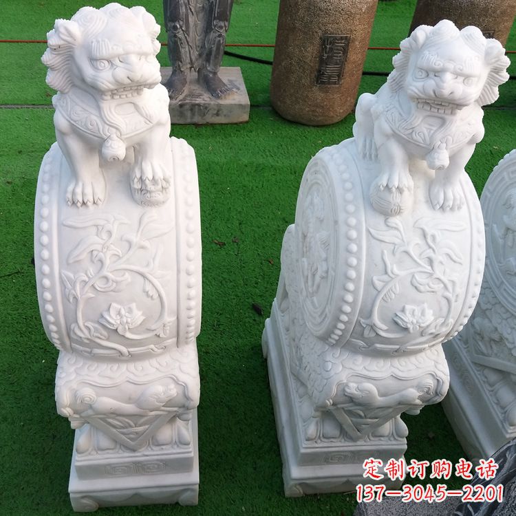 湖北石雕青石貔貅门墩雕塑