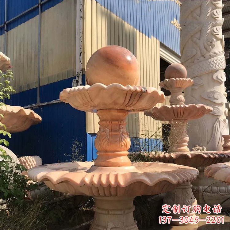 湖北石雕五福临门风水球