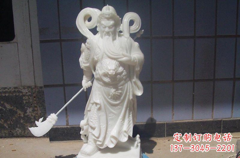 湖北石雕武财神提刀关公