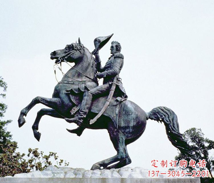 湖北石雕西方骑马人物雕塑