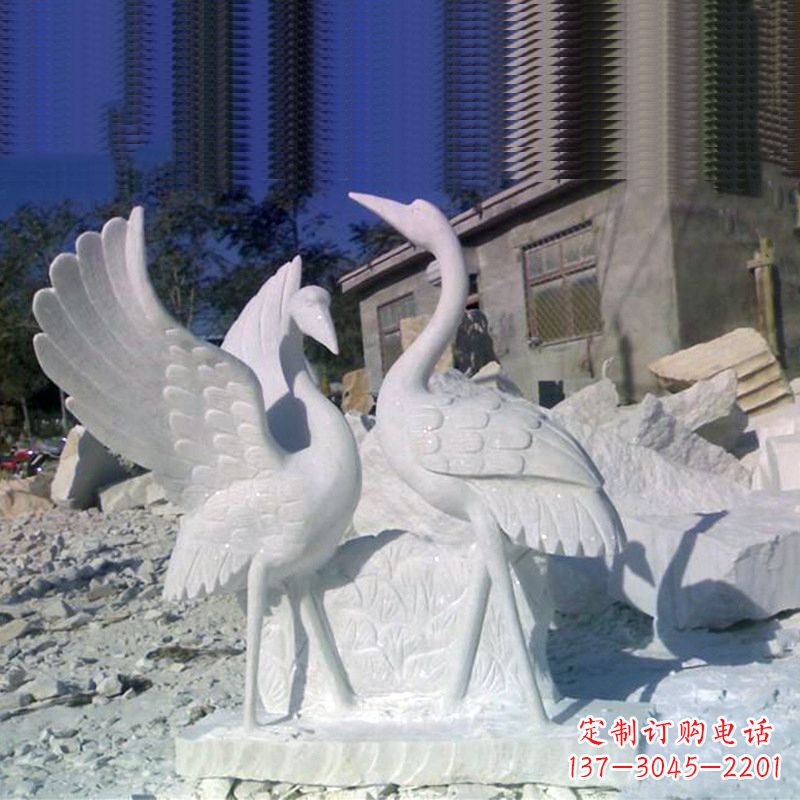 湖北石雕仙鹤低头