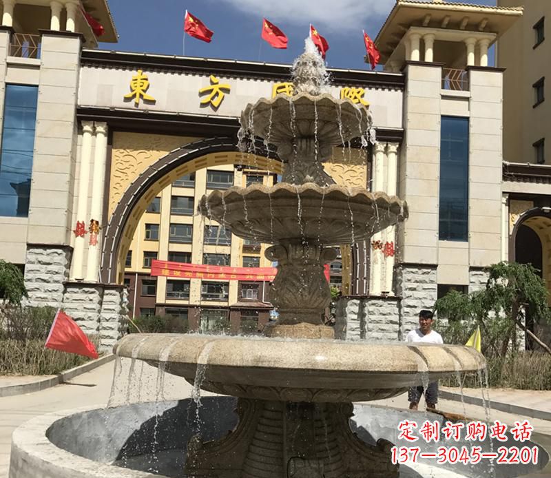 湖北石雕小区大型喷泉雕塑