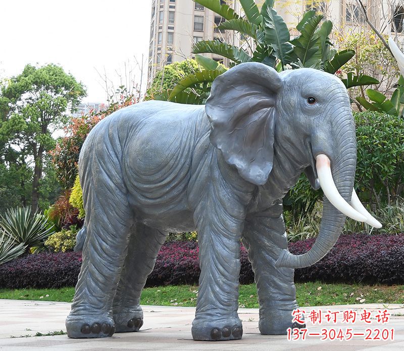 湖北石雕小区动物大象