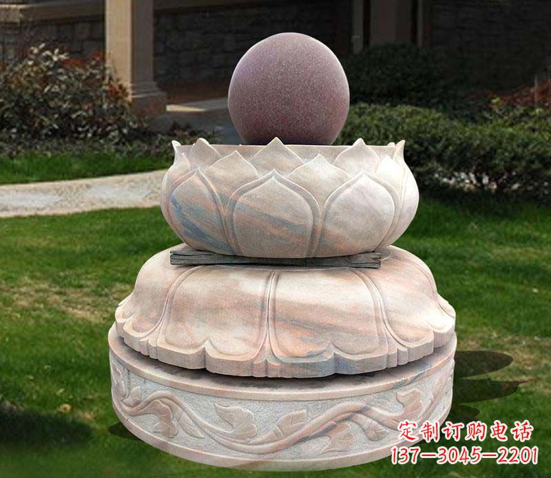 湖北石雕小区风水球雕塑
