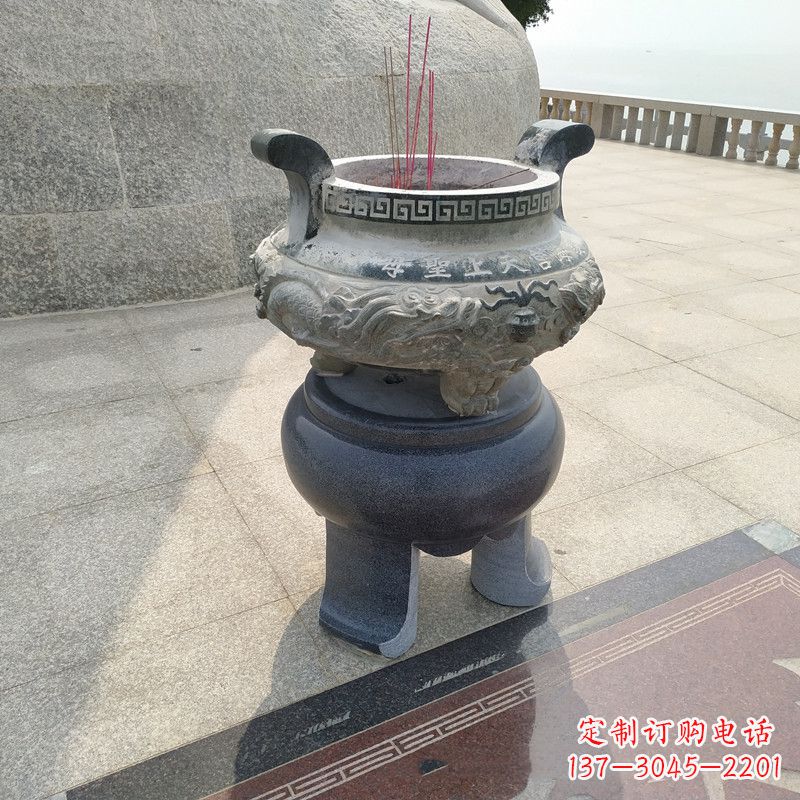湖北石雕圆香炉