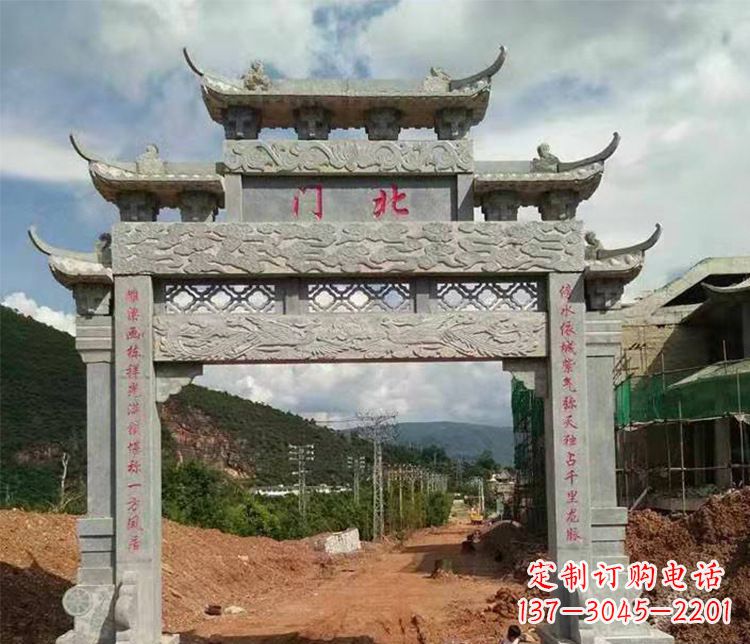 湖北石牌坊单门牌坊石雕
