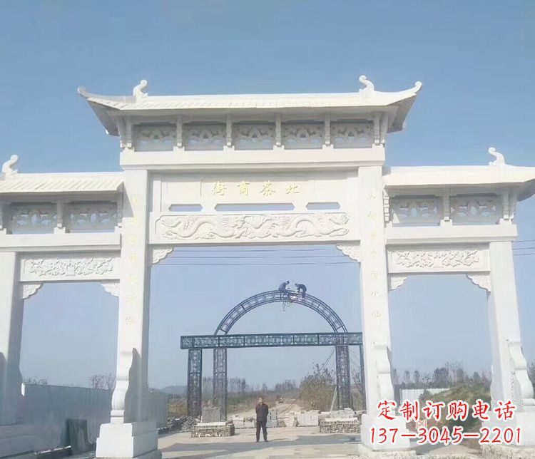 湖北石牌坊三门牌坊石雕 (4)