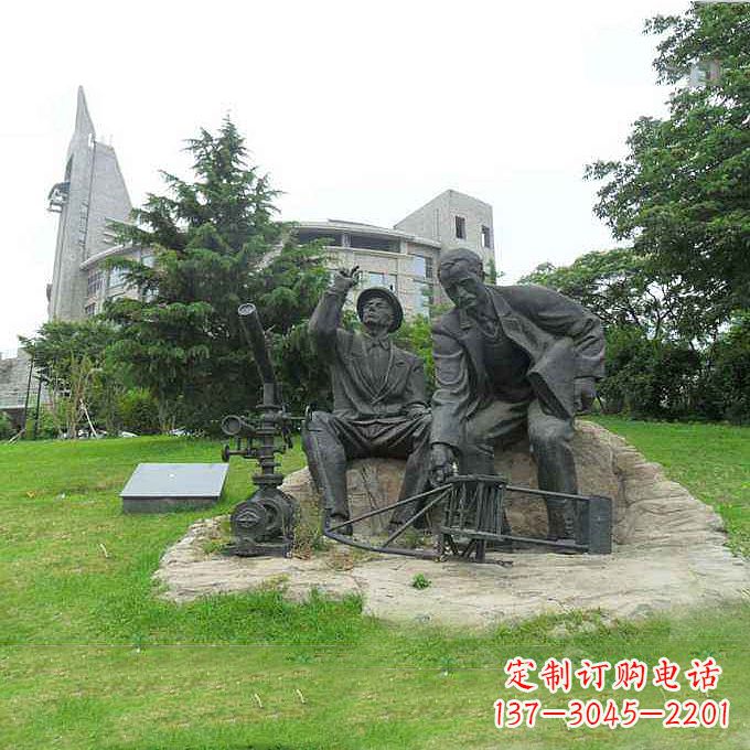 湖北世界名人美国著名发明家莱特兄弟公园名人雕塑