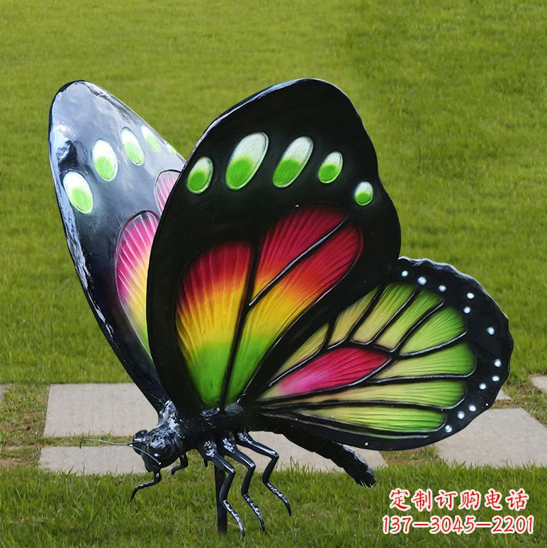 湖北树脂仿真蝴蝶草坪动物昆虫雕塑