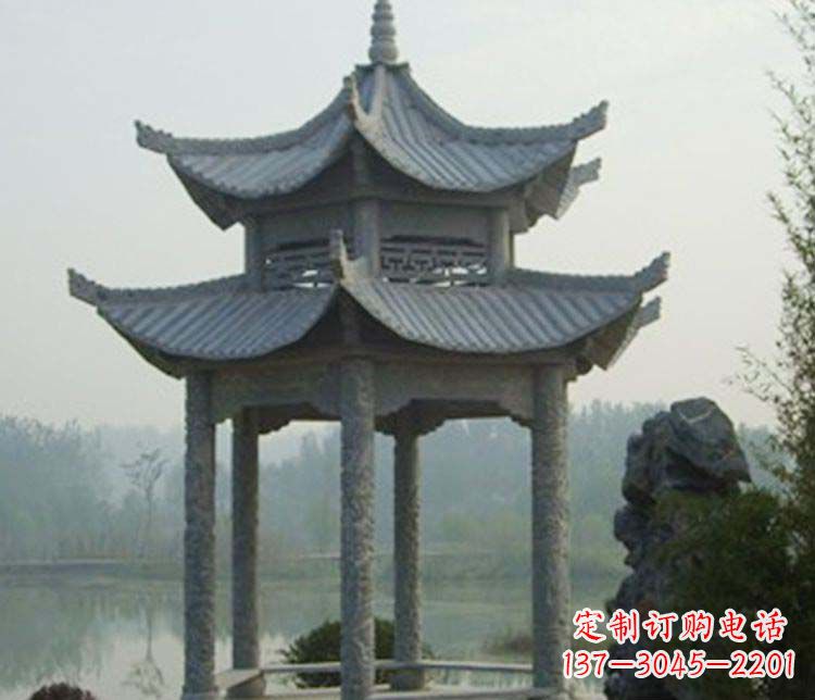 湖北双层仿古凉亭石雕_2