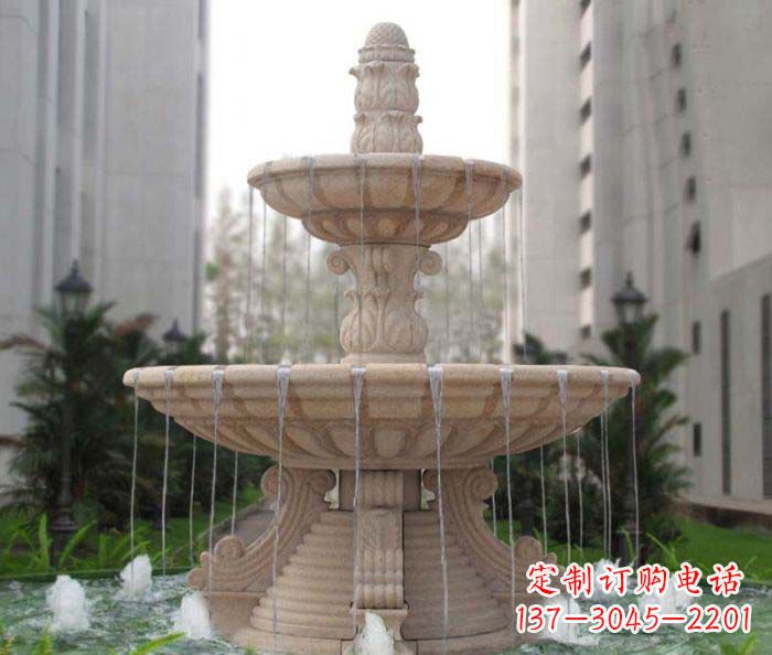 湖北双层喷泉小区石雕