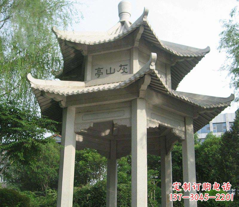 湖北双层石凉亭石雕