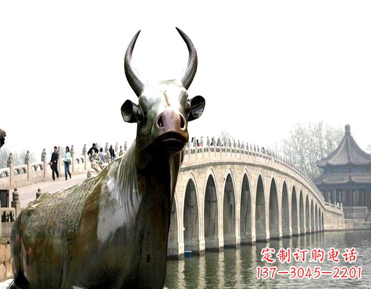 湖北水牛铜雕景观