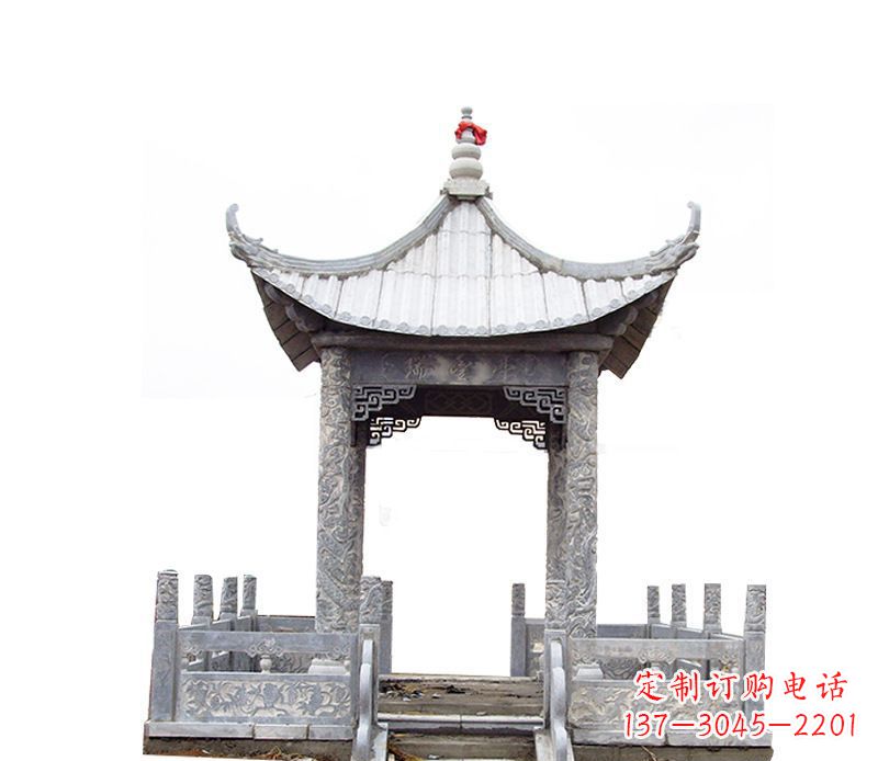 湖北四角仿古石凉亭石雕