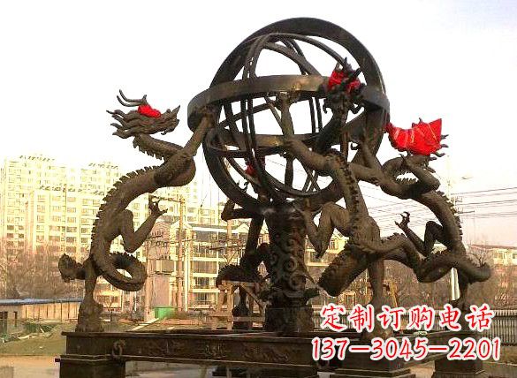 湖北四龙戏珠城市景观铜雕