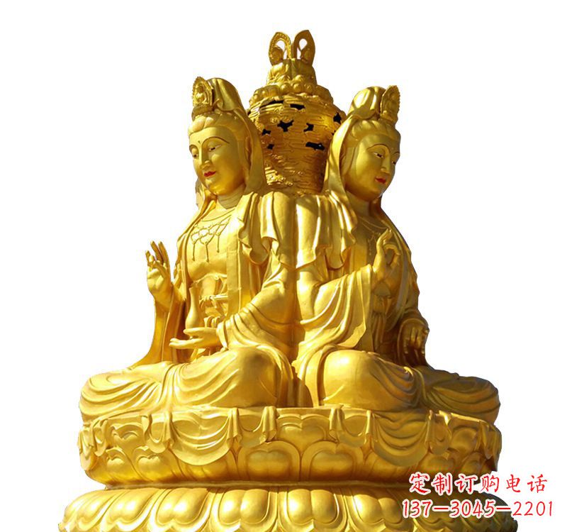 湖北四面观音菩萨铜像
