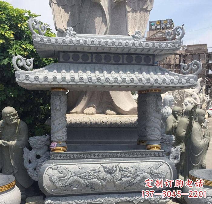 湖北寺庙景观仿古香炉石雕 (2)