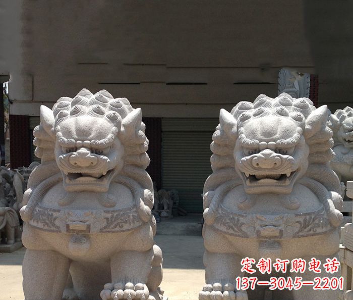 湖北寺庙景观仿古镇宅石狮子