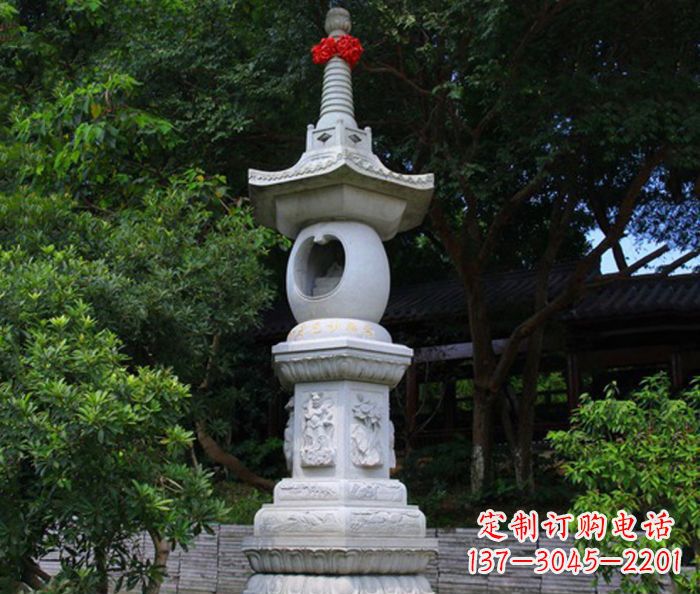 湖北寺庙景观舍利塔石雕 (2)