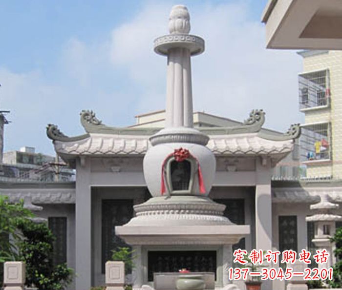 湖北寺庙景观舍利塔石雕 (4)