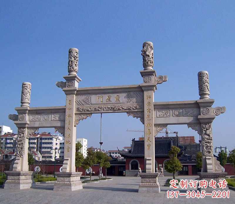 湖北寺庙景观石牌坊