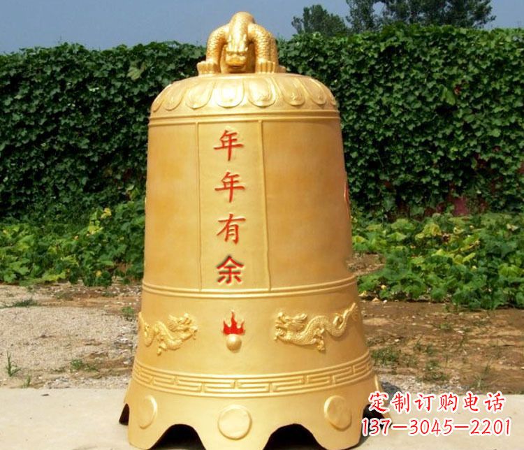 湖北寺庙铜钟雕塑 (2)